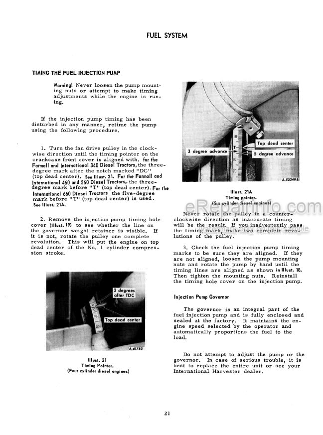 Photo 1 - Case IH 340 460 560 660 Operators Manual Diesel Tractor