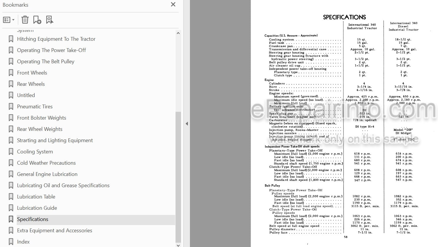 Photo 4 - Case IH 340 Operators Manual Tractor