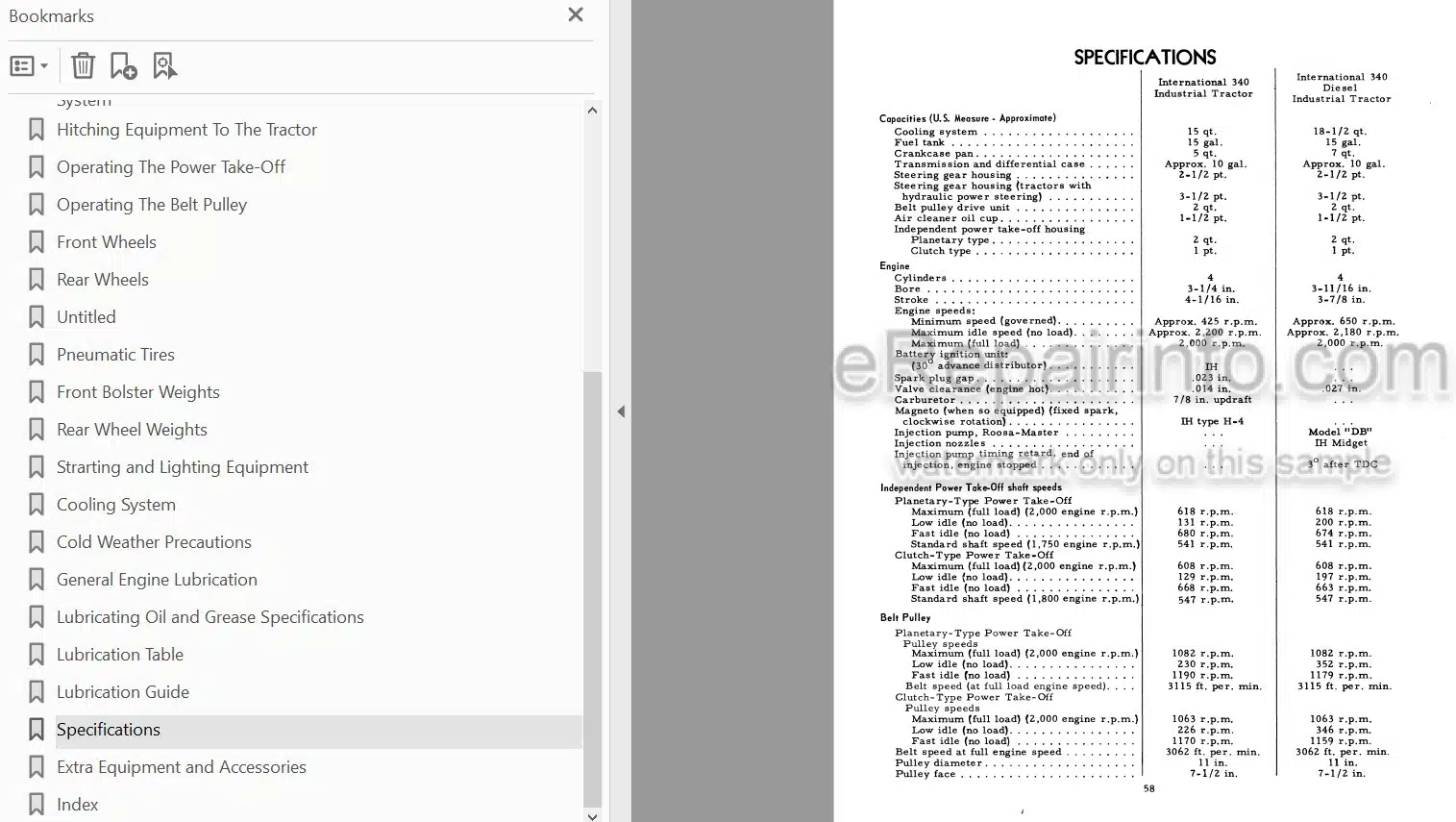 Photo 4 - Case IH 340 Operators Manual Tractor