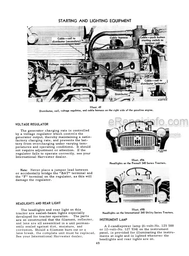 Photo 6 - Case IH 340 Operators Manual Utility Tractor