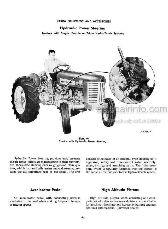 Photo 3 - Case IH 350 Operators Manual And Supplement Utility Tractor