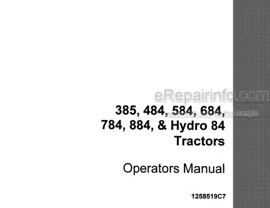 Photo 4 - Case 385 484 584 684 784 884 Hydro 84 Operators Manual Tractor 1258519C7