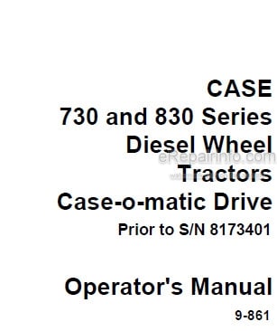 Photo 4 - Case IH 730 830 Operators Manual Tractor 9-861