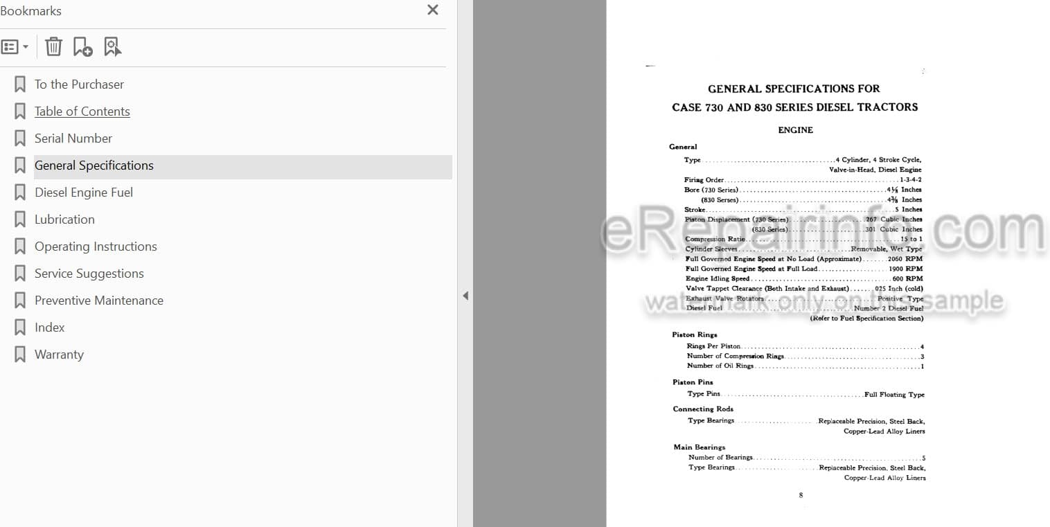 Photo 3 - Case IH 730 830 Operators Manual Tractor 9-861