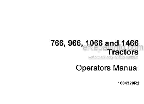 Photo 4 - Case IH 766 966 1066 1466 Operators Manual Tractor 084329R2