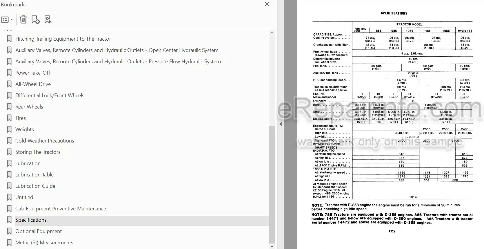 Photo 4 - Case IH 786 886 986 1086 1486 1586 Hydro 186 186 Operators Manual Tractor