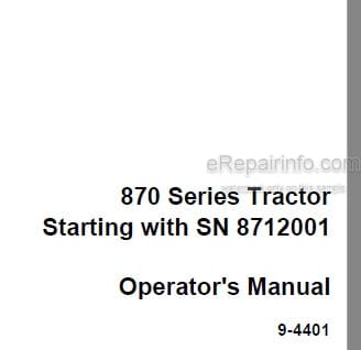 Photo 5 - Case IH 870 Operators Manual Tractor 8712001-
