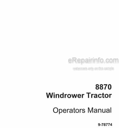 Photo 5 - Case IH 8870 Operators Manual Windrower Tractor