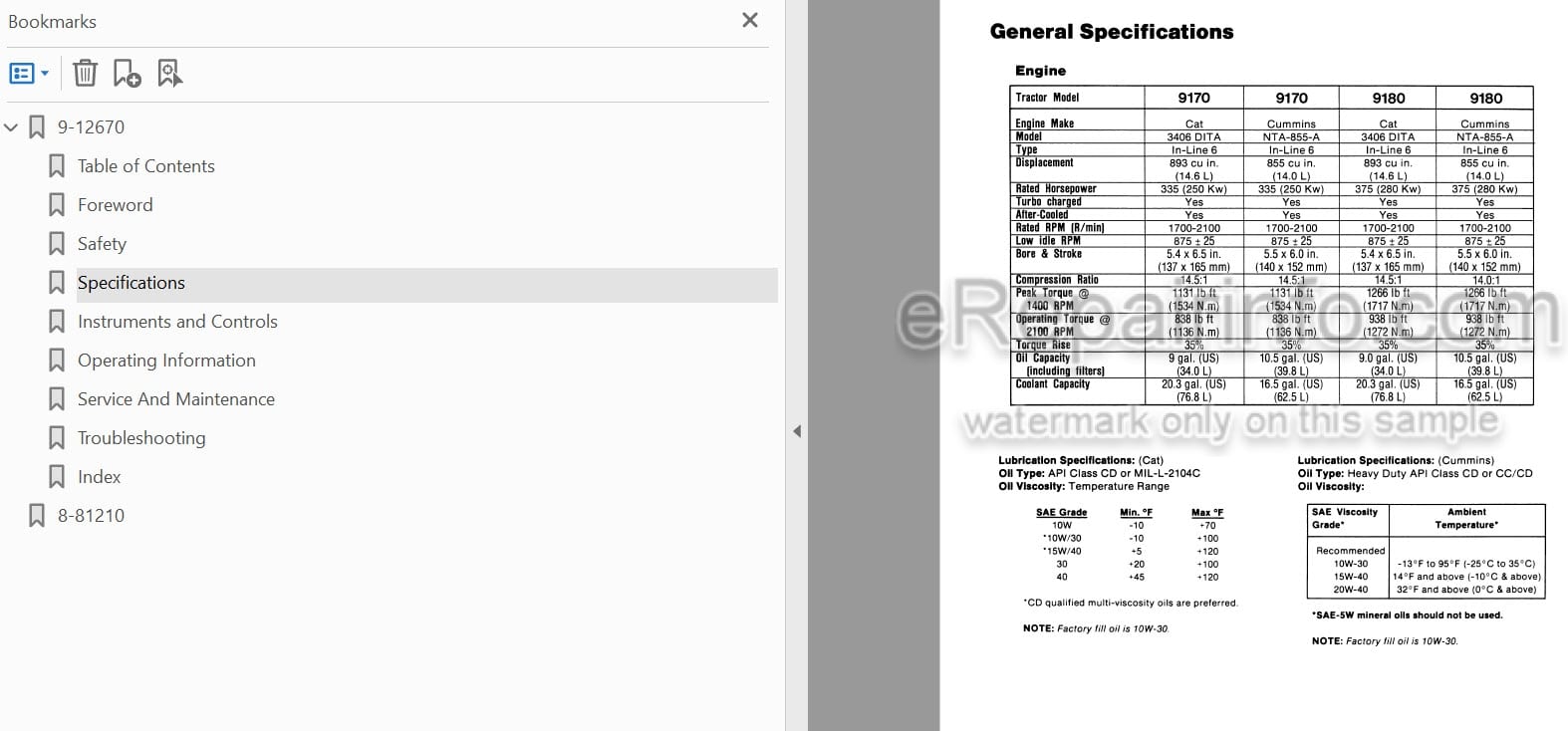 Photo 3 - Case IH 9170 9180 Operators Manual Tractor