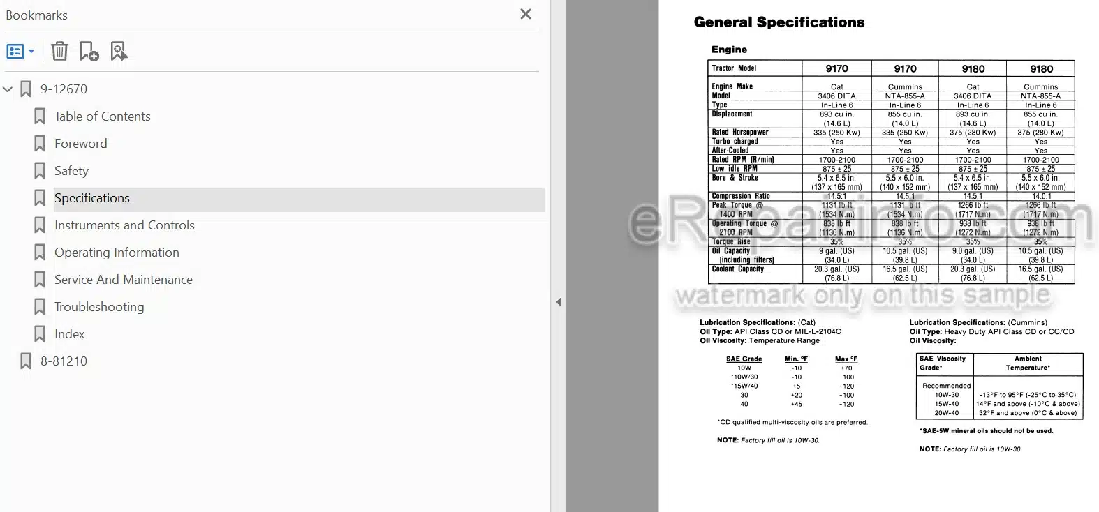 Photo 3 - Case IH 9170 9180 Operators Manual Tractor