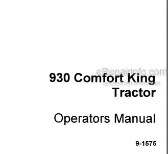 Photo 4 - Case IH 930 Comfort King Operators Manual Tractor