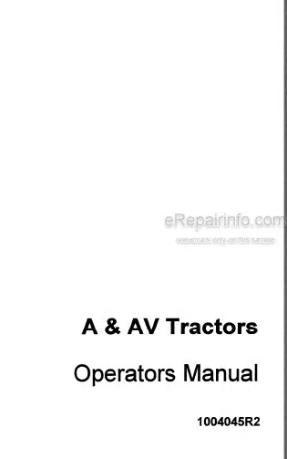 Photo 3 - Case IH A AV Owner's Manual Tractor