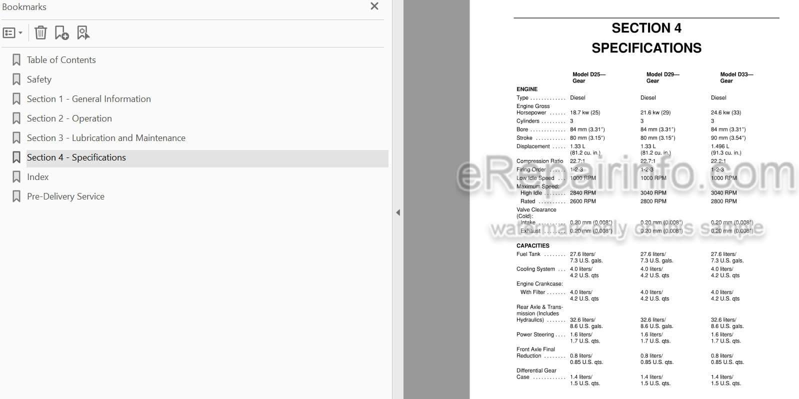 Photo 3 - Case IH D25 D29 D33 Operators Manual Compact Tractor