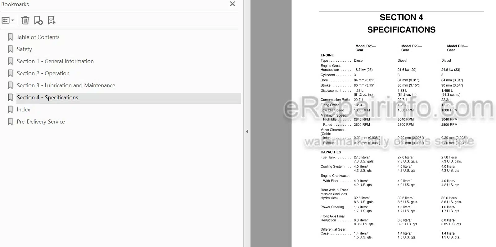 Photo 3 - Case IH D25 D29 D33 Operators Manual Compact Tractor