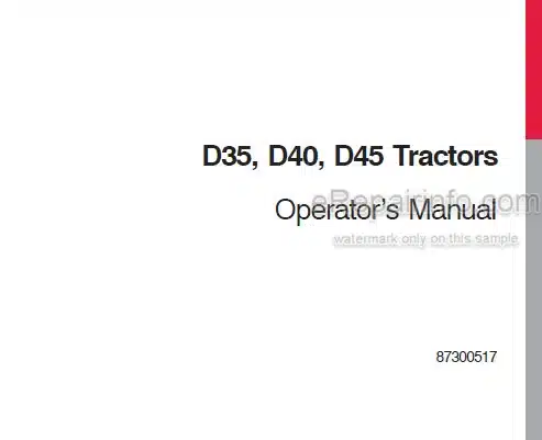 Photo 5 - Case IH D35 D40 D45 Operators Manual Tractor