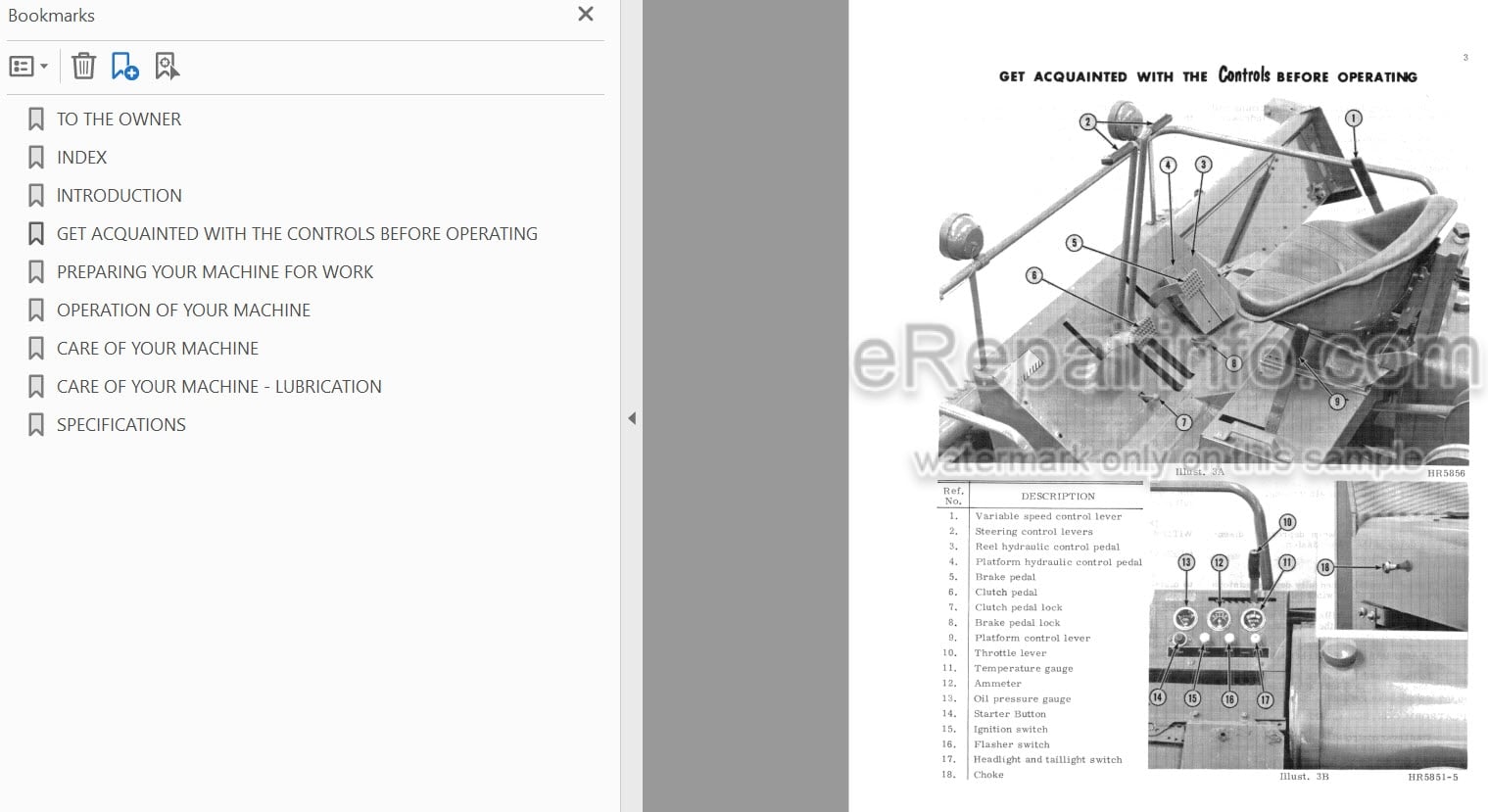 Photo 3 - Case IH International 210IH Operators Manual Windrower 1090176R2