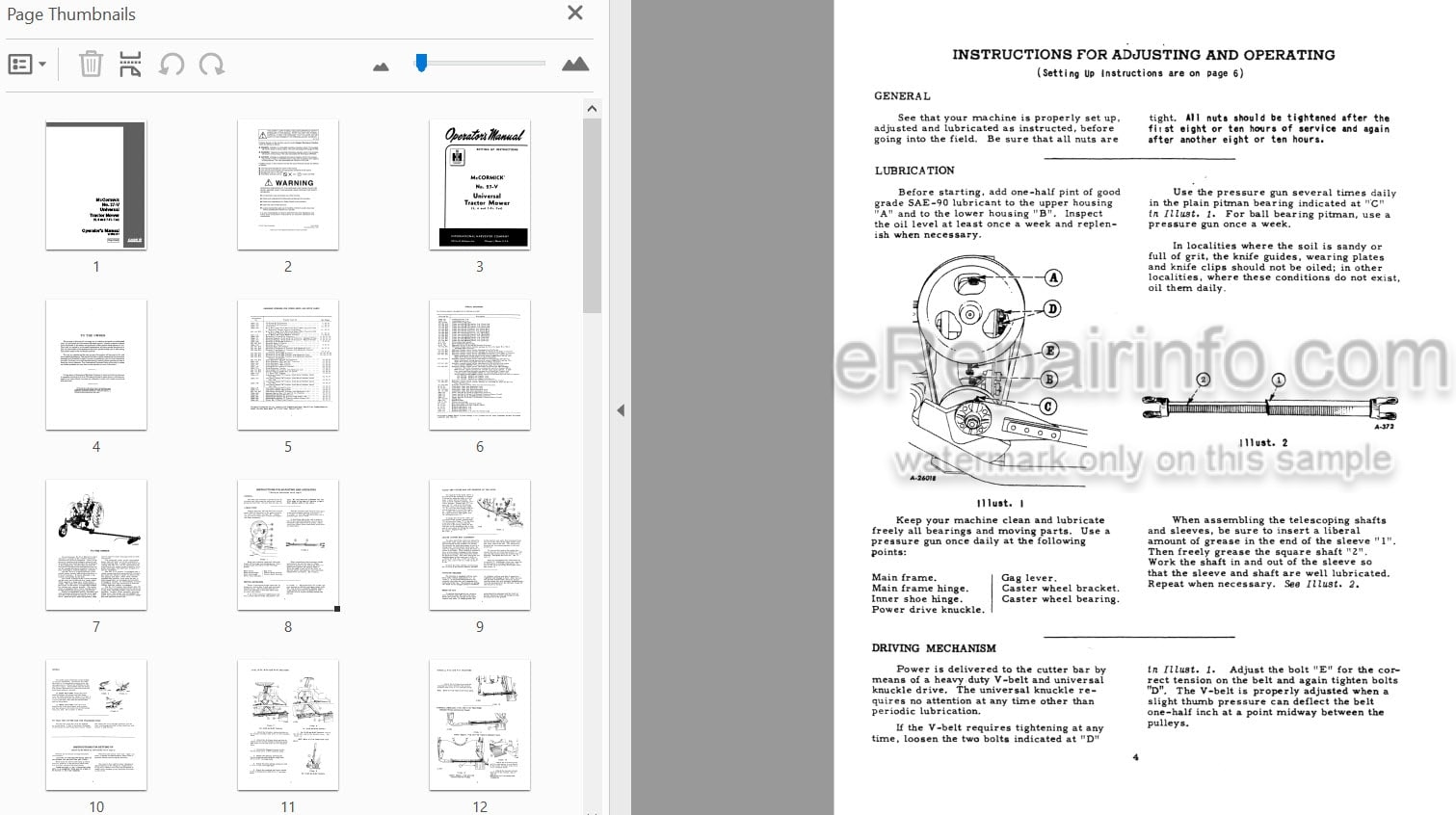 Photo 3 - Case IH McCormick No.27-V Operators Manual Tractor Mower 1010500R7