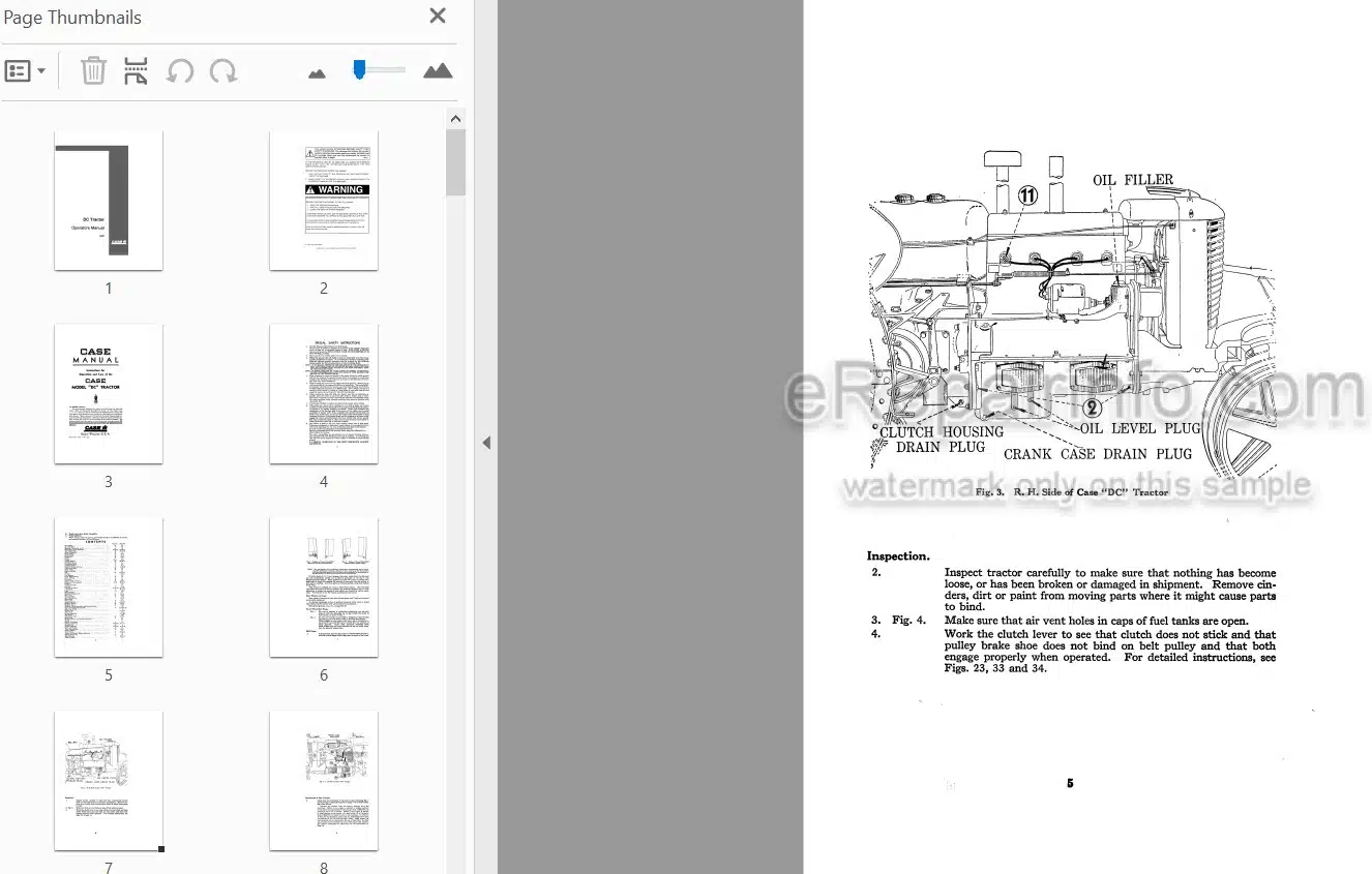 Photo 3 - Case IH Model DC Instruction For Operation And Care Tractor