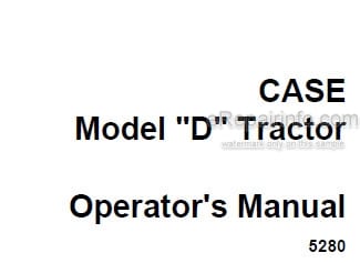 Photo 4 - Case IH Model D Instruction For Operation And Care Tractor