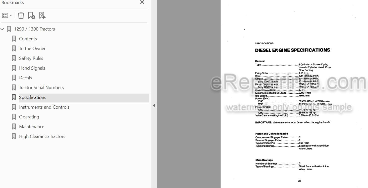 Photo 3 - David Brown 1290 1390 Operators Manual Tractor