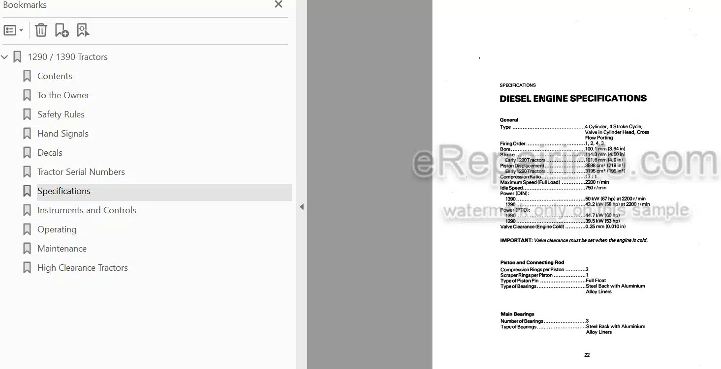 Photo 3 - David Brown 1290 1390 Operators Manual Tractor