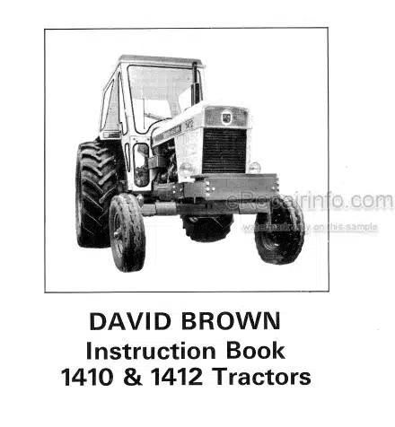 Photo 5 - David Brown 1410 1412 Instruction Book Tractor