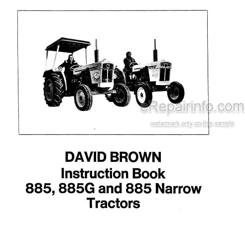 Photo 4 - David Brown 885 885G 885 Narrow Instruction Book Tractor