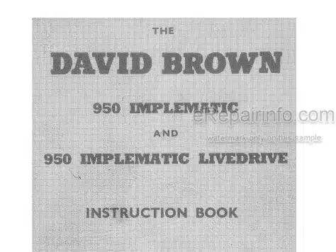 Photo 5 - David Brown 950 Instruction Book Implematic Livedrive Tractor