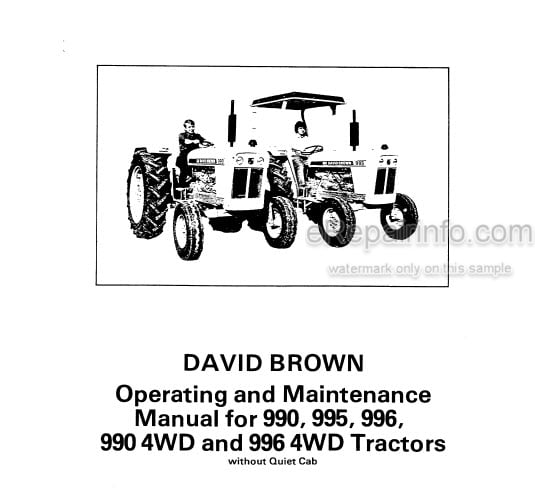 Photo 5 - David Brown 990 995 996 990 Supplement And Operating Maintenance Tractor