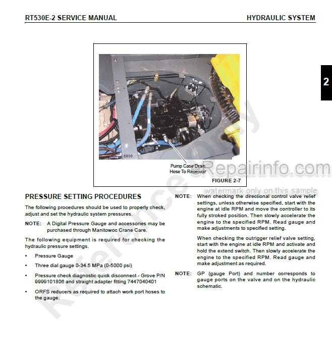 Photo 8 - Grove RT530E-2 Service Maintenance Manual Crane