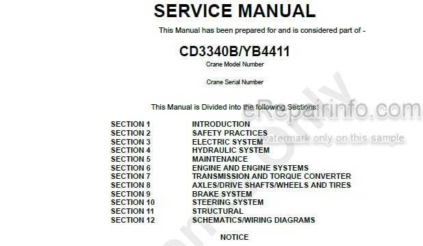 Photo 4 - Grove Shuttlelift CD3340B TB4411 Service Manual Crane