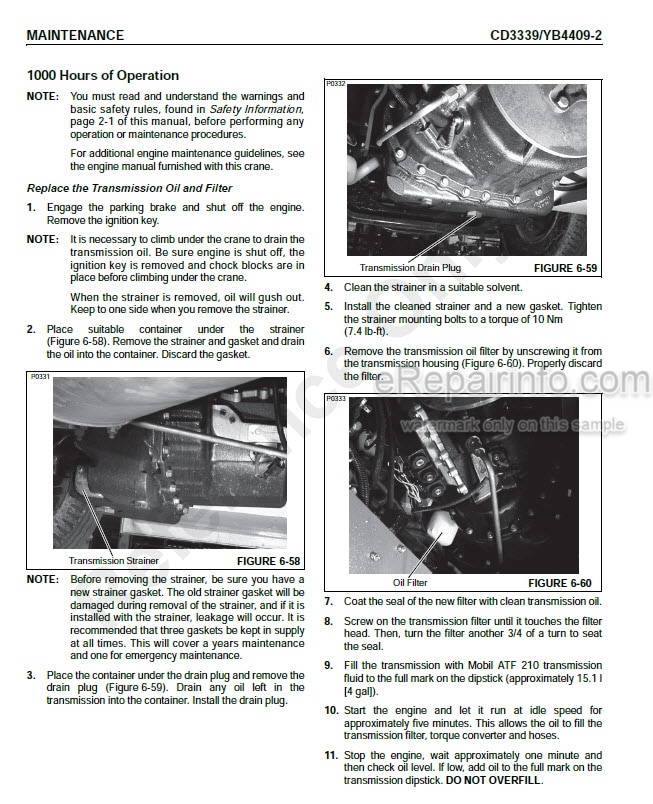 Photo 6 - Grove Shuttlelift CD3330F CD3330FL YB4409 YB4409XL Supplement And Operators Manual Crane