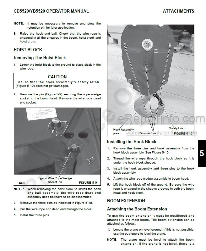 Photo 1 - Grove Shuttlelift CD5520 YB5520 Operators Manual Crane