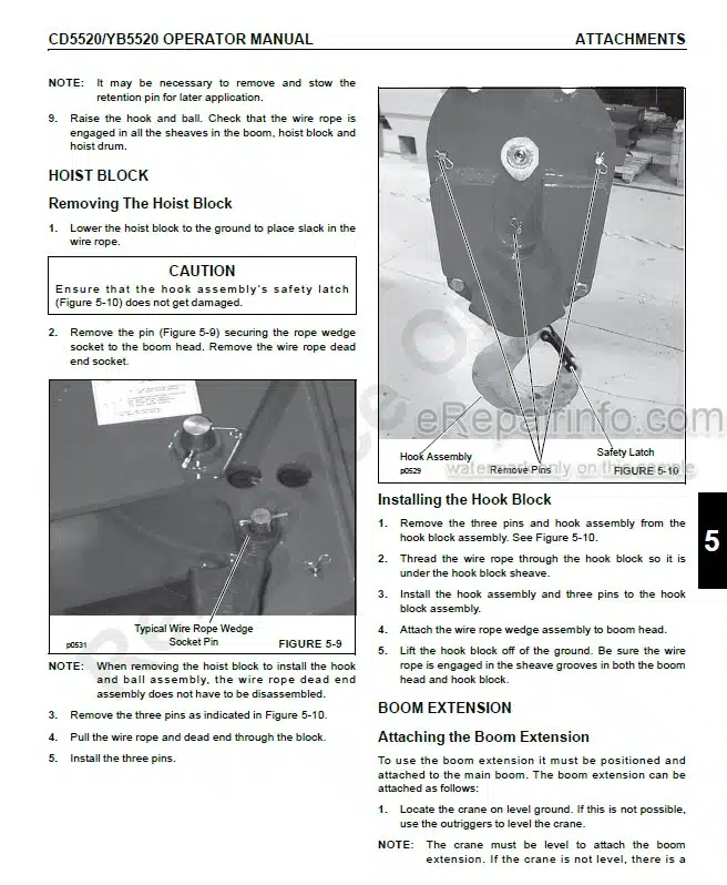 Photo 7 - Grove Shuttlelift CD5515-2 YB5515-2 Supplement And Operators Manual Crane