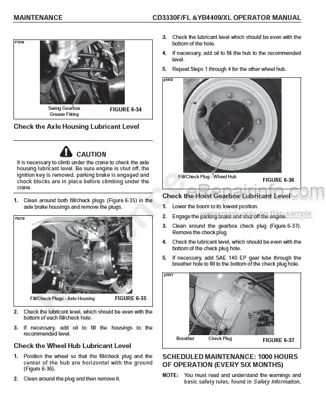 Photo 3 - Grove Shuttlelift CD3330F CD3330FL YB4409 YB4409XL Supplement And Operators Manual Crane