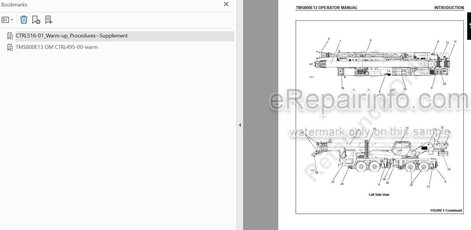 Photo 4 - Grove TMS800E13 Supplement And Operators Manual Crane