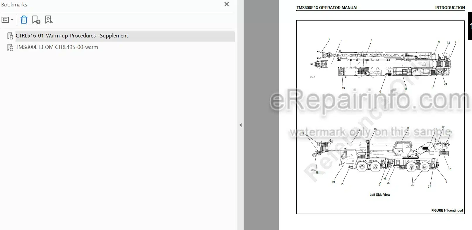 Photo 4 - Grove TMS800E13 Supplement And Operators Manual Crane