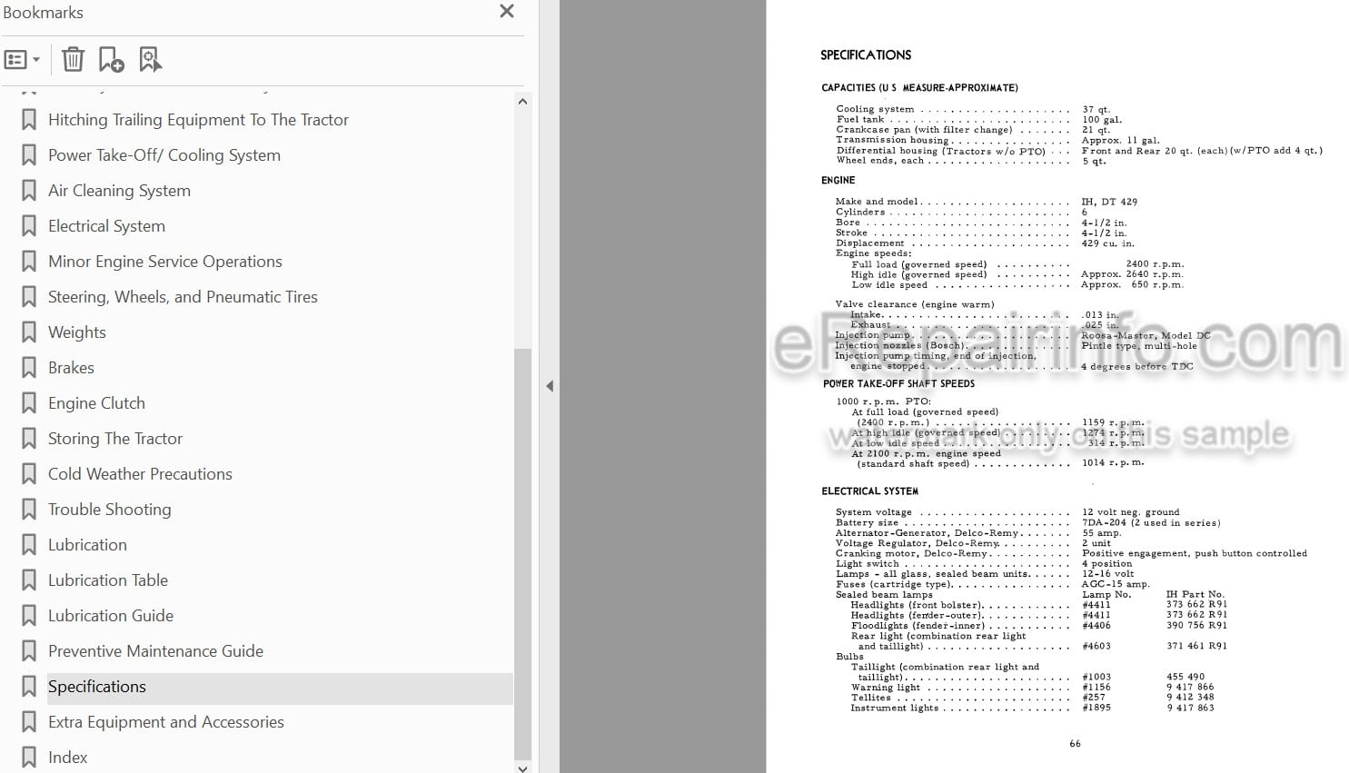 Photo 3 - International 4100 Operators Manual Tractor