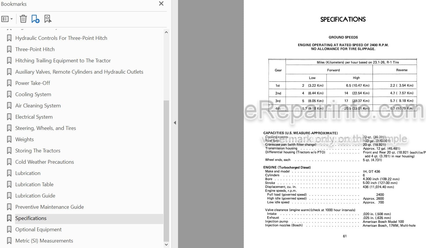 Photo 3 - International 4186 Operators Manual Tractor