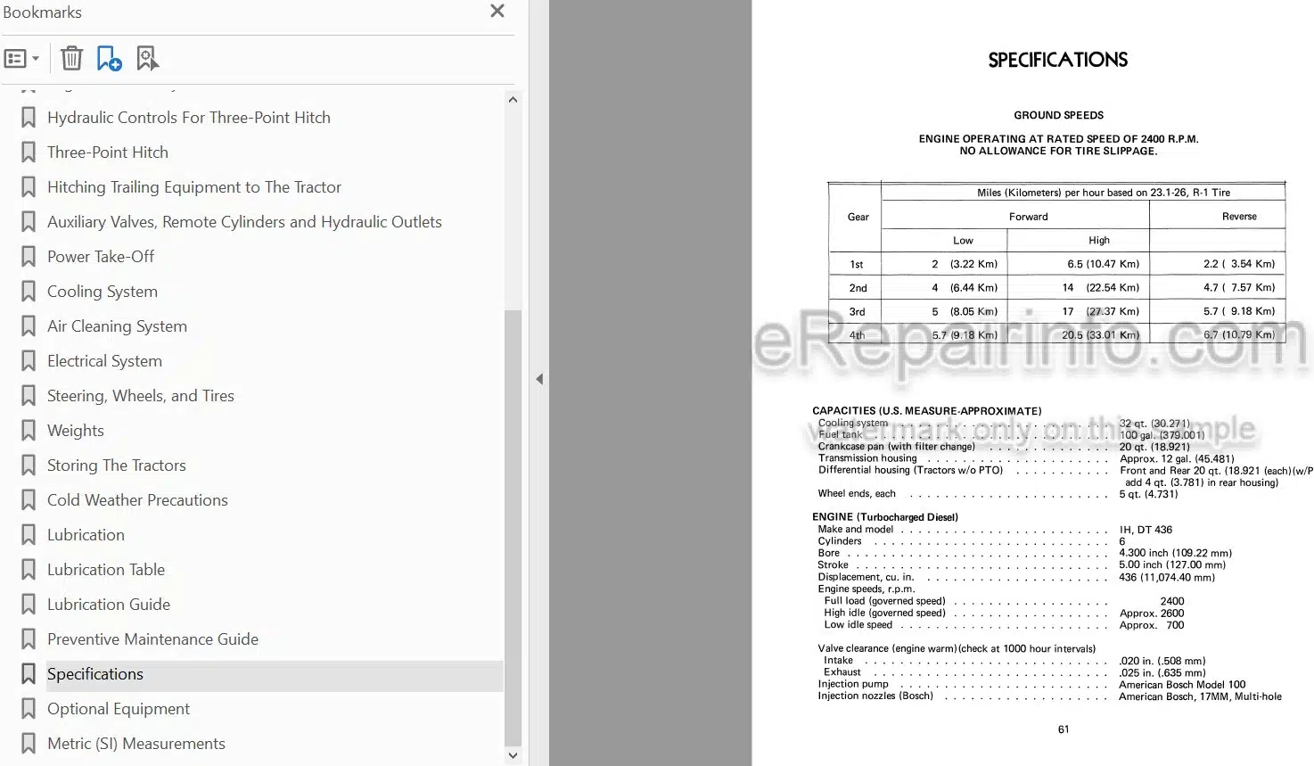 Photo 3 - International 4186 Operators Manual Tractor
