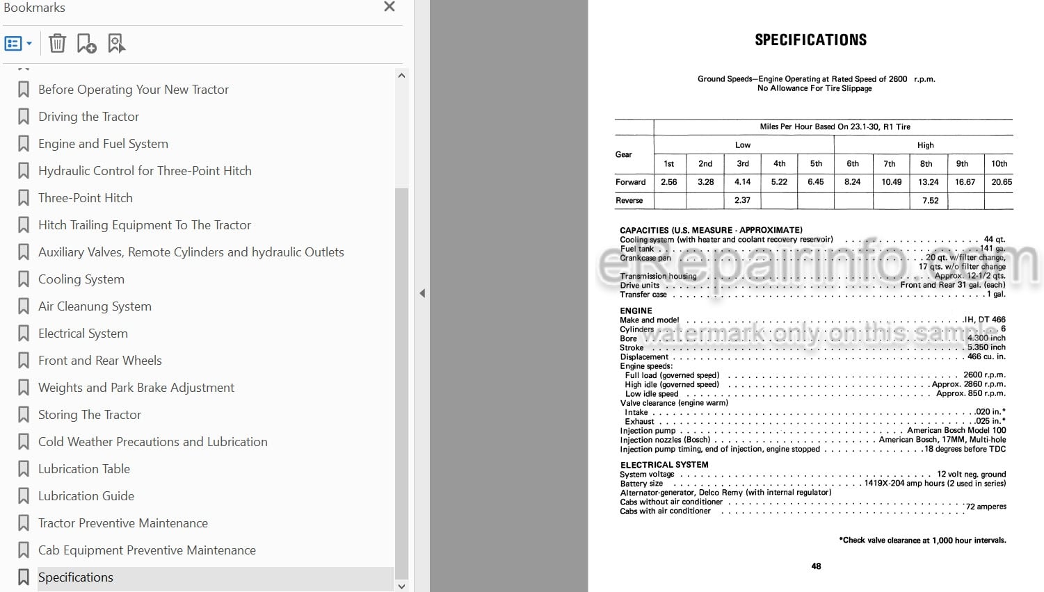 Photo 3 - International 4366 Operators Manual Tractor