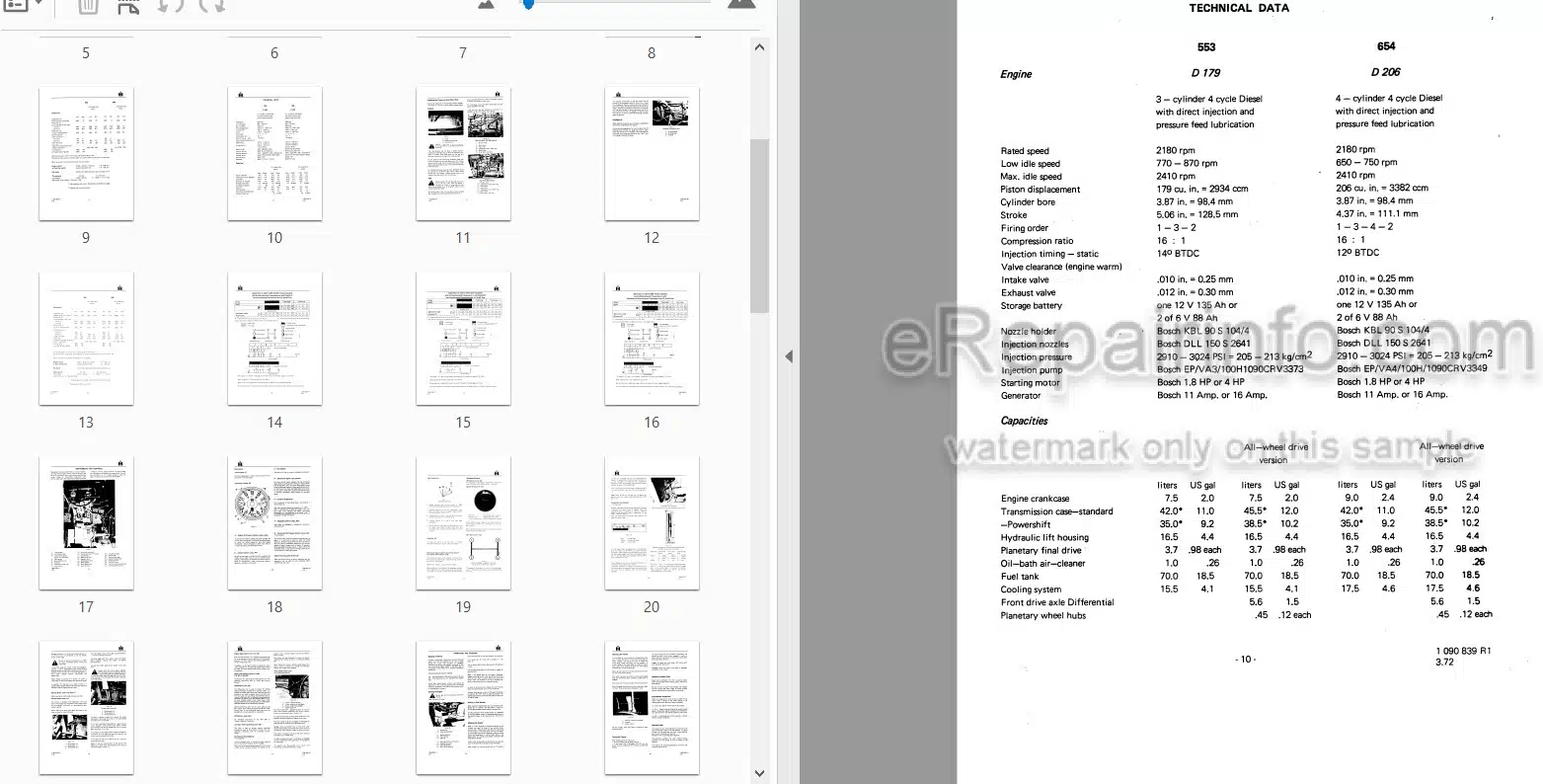 Photo 3 - International 553 654 724 824 Operators Manual Diesel Tractor