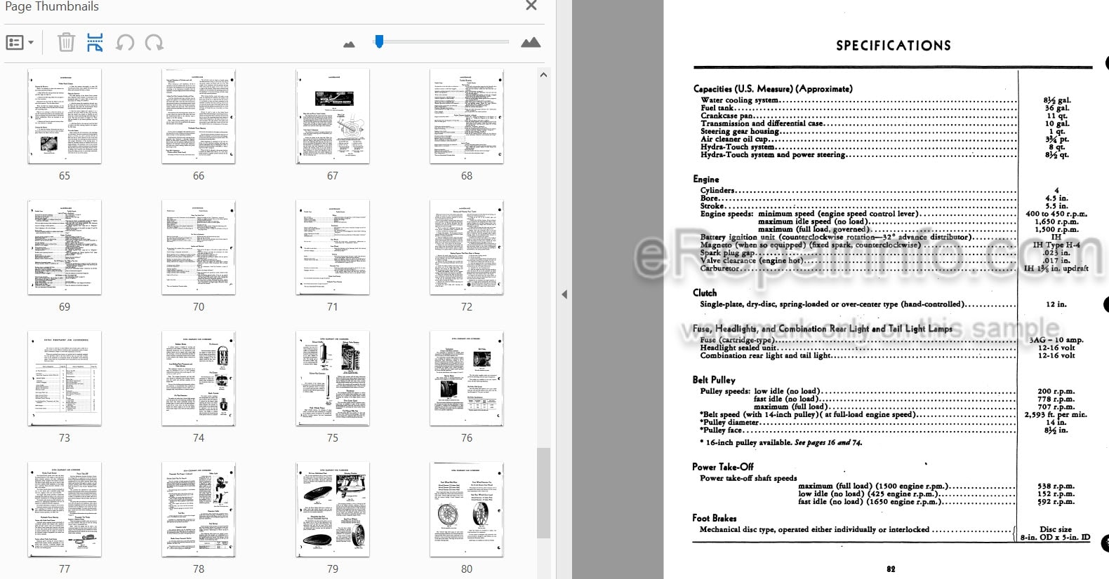 Photo 3 - International 650 Operators Manual Tractor