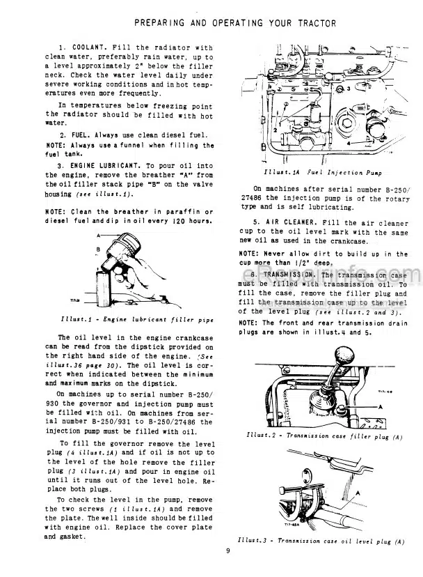 Photo 3 - International B250 Operators Manual Diesel Tractor