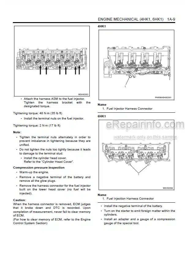 Photo 8 - Isuzu 6WG1T Service Manual Engine 9-54850