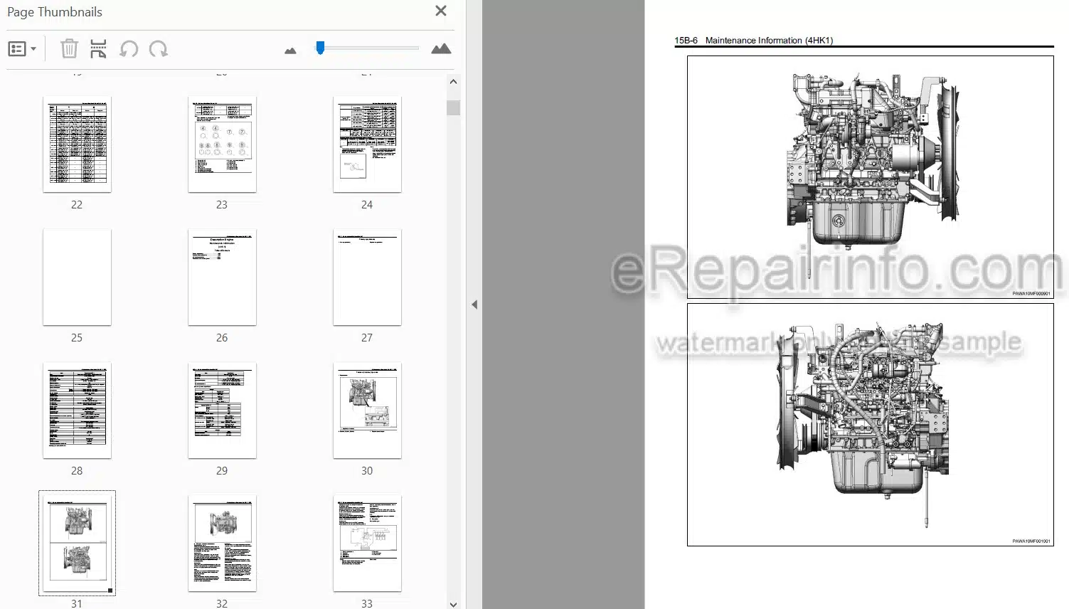 Photo 3 - Isuzu 4HK1 Interim Tier 4 Workshop Manual Diesel Engine
