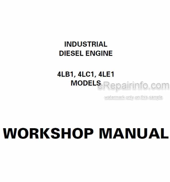 Photo 4 - Isuzu 4LB1 4LC1 4LE1 Workshop Manual Industrial Diesel Engine