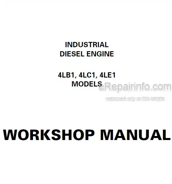 Photo 4 - Isuzu 4LB1 4LC1 4LE1 Workshop Manual Industrial Diesel Engine