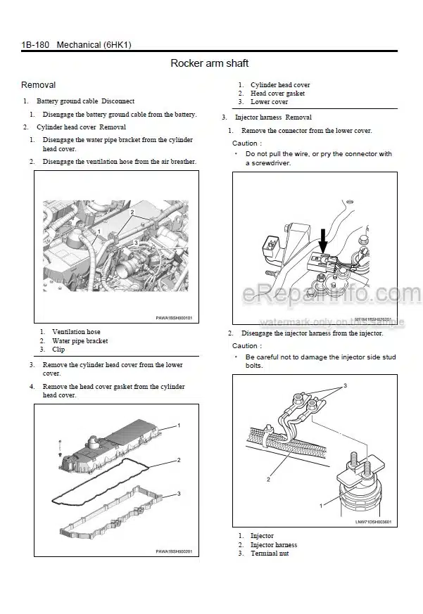 Photo 5 - Isuzu 6RB1 6RB1T Workshop Manual Industrial Diesel Engine