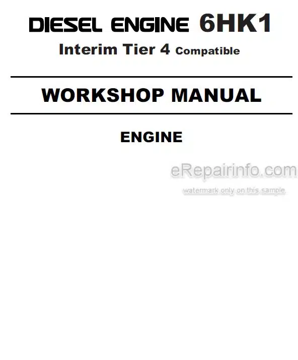 Photo 4 - Isuzu 6HK1 Interim Tier 4 Workshop Manual Diesel Engine